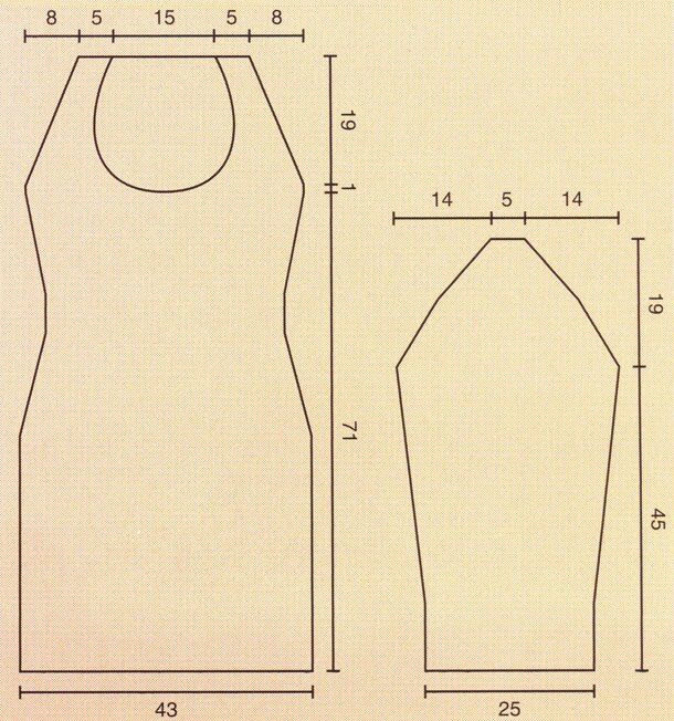 Полосатое вязаное платье (схема сборки)