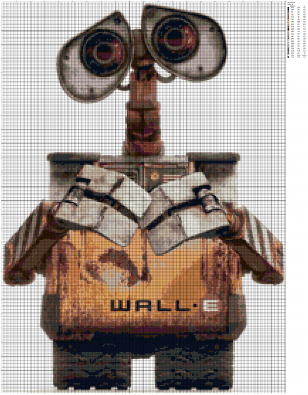 Wall-E (схема для вышивания крестиком)