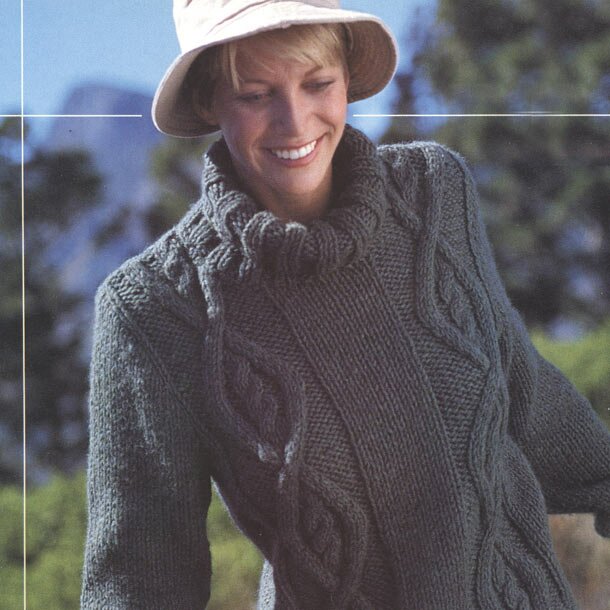 Женский свитер спицами со жгутами вязание для женщин