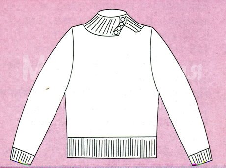 свитер с широким воротником вязание спицами для женщин
